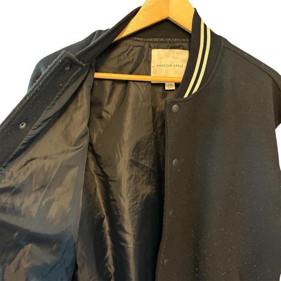 American Eagle Navy & Gray Lined Varsity Classic Bomber Jacket, Mens size Small - Picture 4 of 7